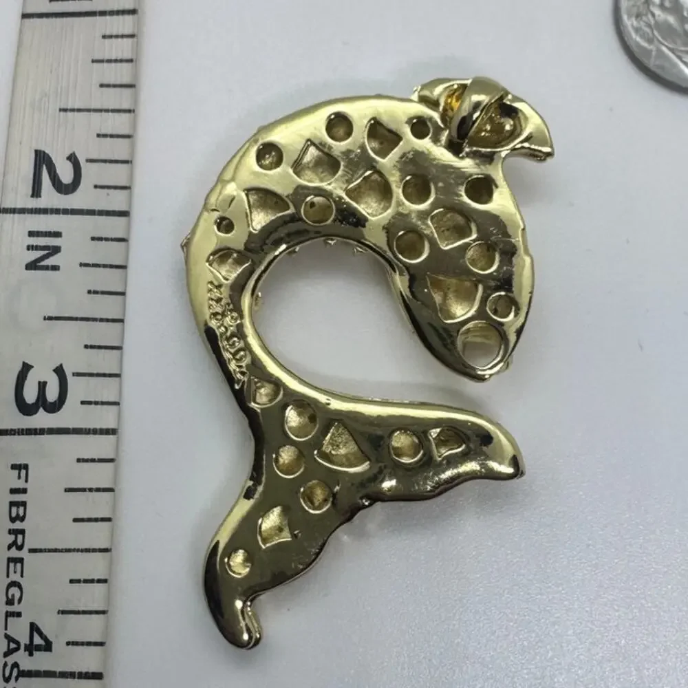 Lilly Pulitzer Koi fish brooch / necklace * gold tone preppy, coastal, nautical
